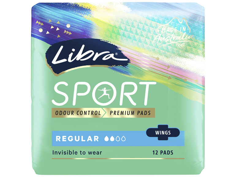 Libra Invisible Sport Pads Regular with Wings 12 Pack