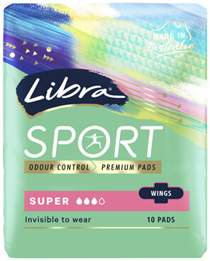 Libra Invisible Sport Pads Super with Wings 12 Pack