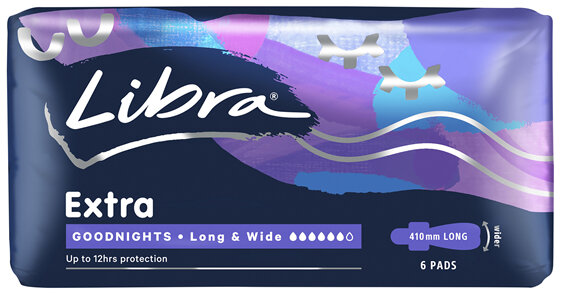 Libra Night Wide Wing Pad 6Pk