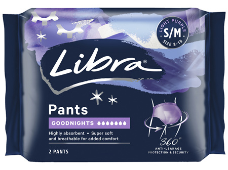 Libra Pants Goodnights Small/Medium 2 Pack