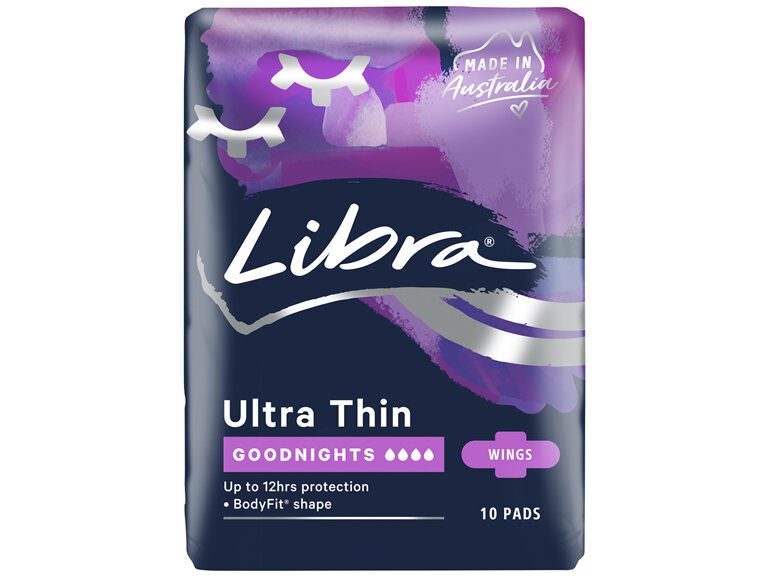 Libra Ultra Thin Pads Goodnights with Wings 10 pack