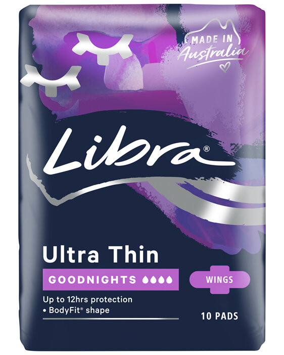 Libra Ultra Thin Pads Goodnights with Wings 10 pack