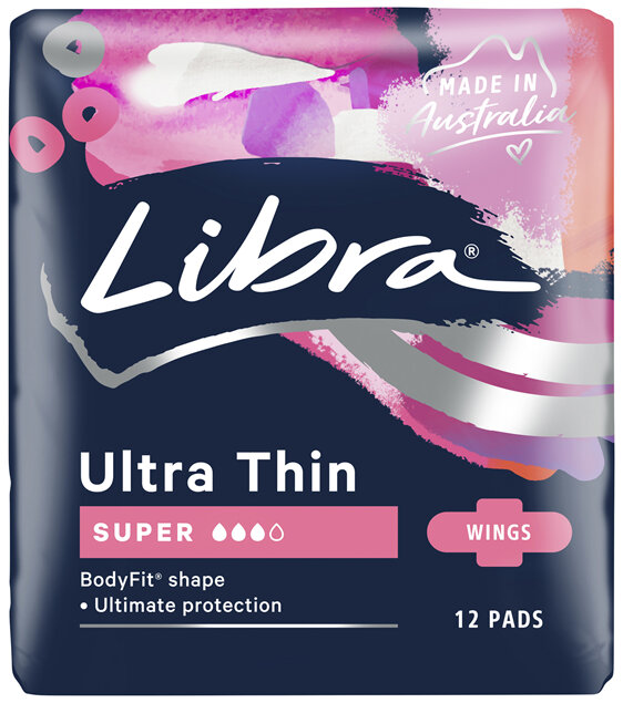 Libra Ultra Thin Pads Super with Wings 12 pack