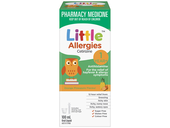 Little Allergies Cetirizine Antihistamine Orange Pineapple 100mL