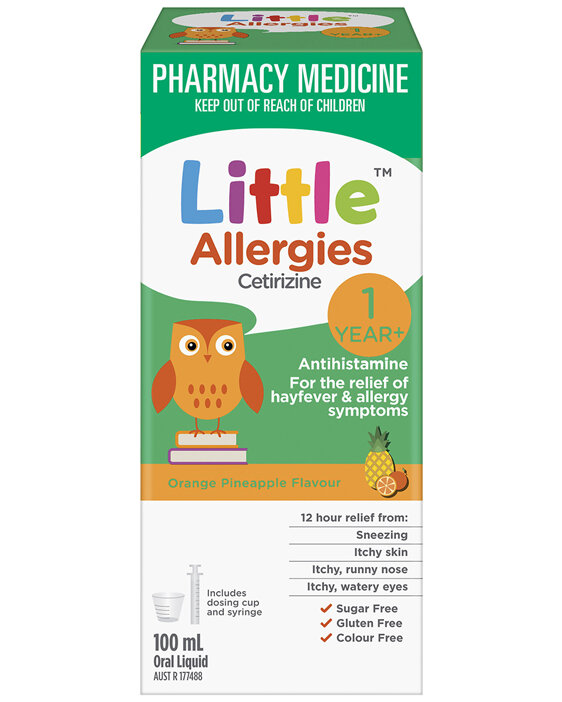 Little Allergies Cetirizine Antihistamine Orange Pineapple 100mL