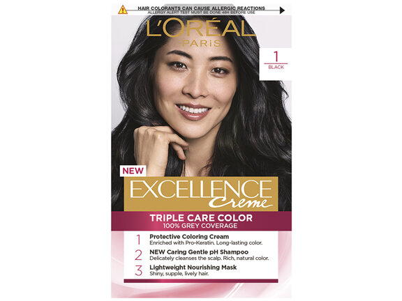 L'Oréal Paris Excellence Creme Hair Colour, 1 Black