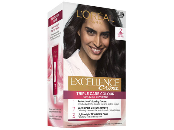 L'Oréal Paris Excellence Crème Permanent Hair Colour - 2 Black Brown
