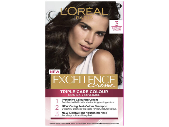 L'Oréal Paris Excellence Crème Permanent Hair Colour - 3 Darkest Brown