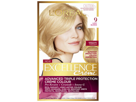 L'Oréal Paris Excellence Permanent Hair Colour - 9 Light Natural Blonde (100% Grey Coverage)