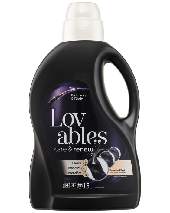 Lovables Care & Renew For Blacks & Darks Laundry Detergent, 1.5L