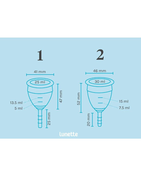 Lunette Reusable Menstrual cup Blue Size 2