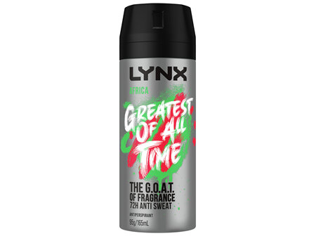 LYNX Antiperspirant Aerosol Africa the G.O.A.T. of fragrance 165 ml