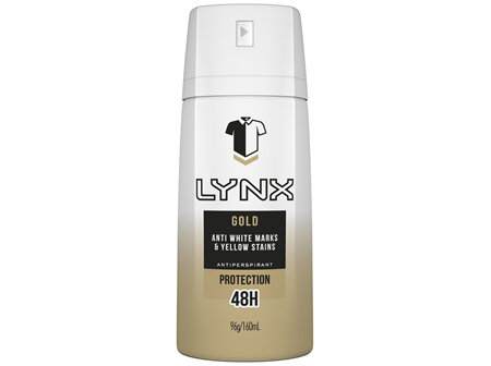 Lynx Men Antiperspirant Aerosol Deodorant Gold 160ml