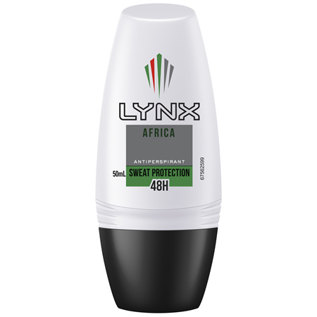 LYNX Men Antiperspirant Roll On Deodorant Africa for up to 48 hours sweat protection 50mL