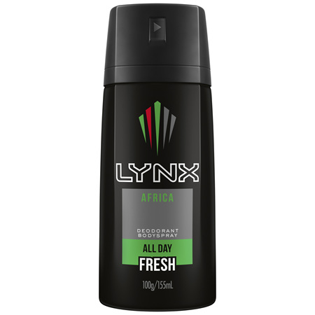 LYNX Men Body Spray Aerosol Deodorant Africa 155mL