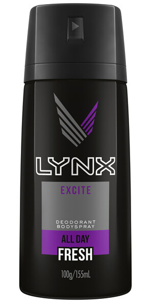 Lynx Men Body Spray Aerosol Deodorant Excite 155ml