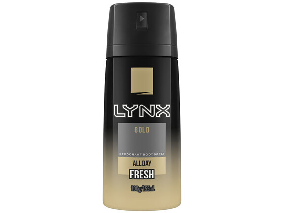 Lynx Men Body Spray Aerosol Deodorant Gold 155ml