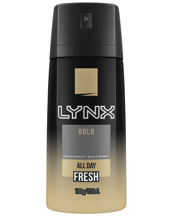 Lynx Men Body Spray Aerosol Deodorant Gold 155ml