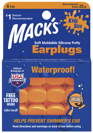 MACKS Swim Ear Plugs Kids 6 pair