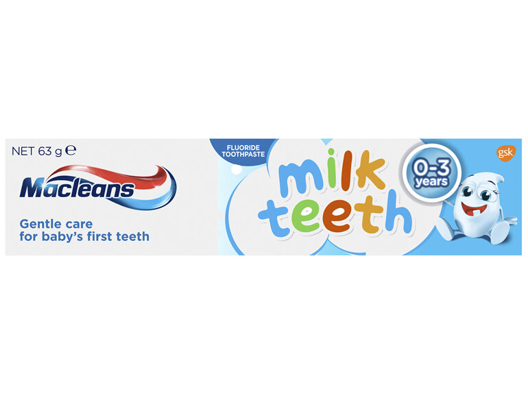 Maclean's Milk Teeth Fluoride Toothpaste For 0-3 Years 63g - SKUlibrary