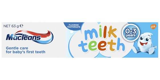 Maclean's Milk Teeth Fluoride Toothpaste for 0-3 years 63g