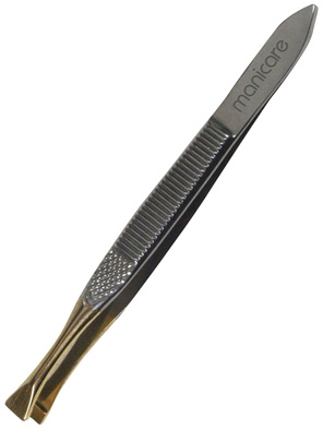 Manicare Flat Tweezers, Gold Tipped