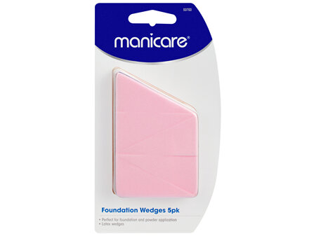 Manicare Foundation Sponges, Latex Wedges, 5 Pack