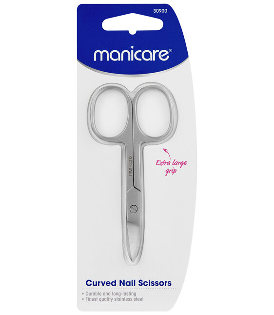 Manicare Nail Scissors, Curved, Extra Large Grip