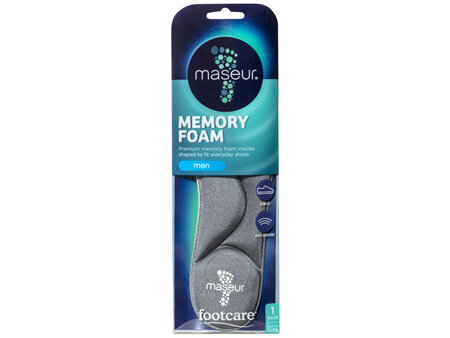 Maseur Men's Memory Foam Insoles, 1 pair