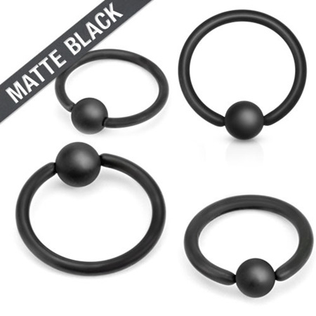Matte Black IP Captive Bead Ring