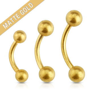 Matte Gold  Eyebrow Curve Barbell