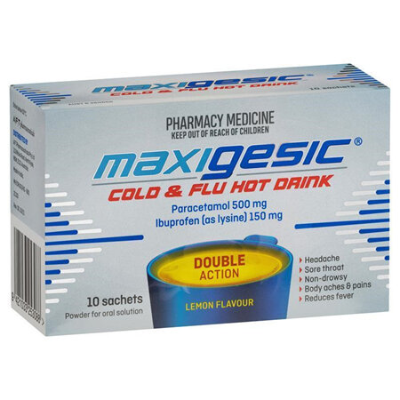 MAXIGESIC Cold&Flu Lmn Hot Drink 10s