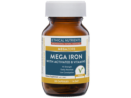 Mega Iron with Activated B Vitamins 30 Capsules