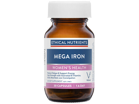 Mega Iron with Activated B Vitamins 30 Capsules