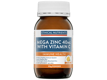 Mega Zinc 40mg with Vitamin C Powder Orange 95g Powder