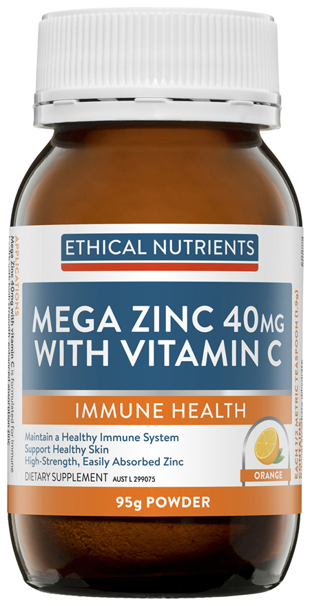 Mega Zinc 40mg with Vitamin C Powder Orange 95g Powder