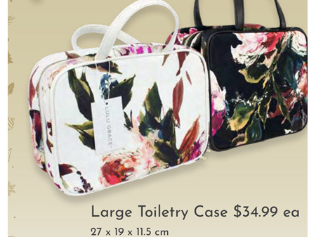 Melric Floral Blk Large Toilet Case