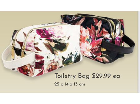 Melric Floral Blk Toiletry Bag