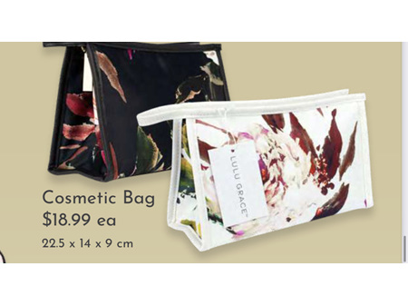 Melric Floral Wht Cosmetic Bag