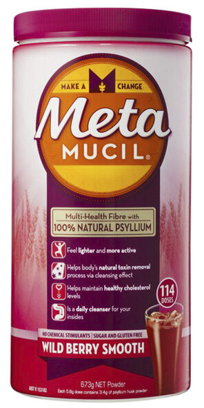 Metamucil Multi-Health Fibre with 100% Psyllium Natural Psyllium Wild Berry Smooth 114D
