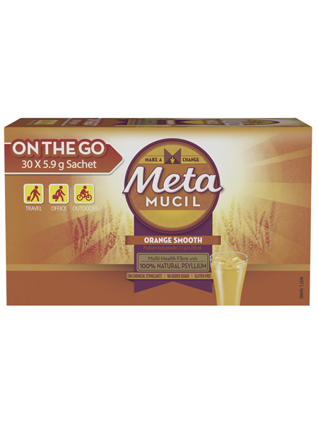 Metamucil Multi-Health Fibre with 100% Psyllium Natural Psyllium Orange Smooth 30D