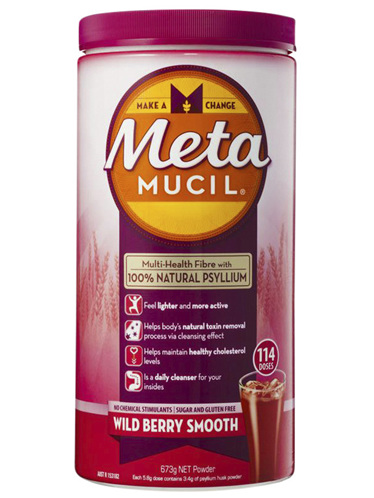 Metamucil Multi-Health Fibre with 100% Psyllium Natural Psyllium Wild Berry Smooth 114D