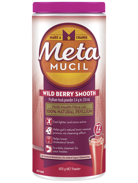 Metamucil Multi-Health Fibre with 100% Psyllium Natural Psyllium Wild Berry Smooth 72D