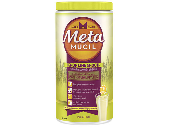 Metamucil Multi-Health Fibre with 100% Psyllium Natural Psyllium Lemon Lime Smooth 114 Doses