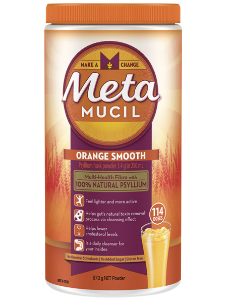 Metamucil Multi-Health Fibre with 100% Psyllium Natural Psyllium Orange Smooth 114D