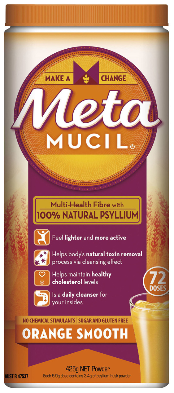 Metamucil Multi-Health Fibre with 100% Psyllium Natural Psyllium Orange Smooth 72D