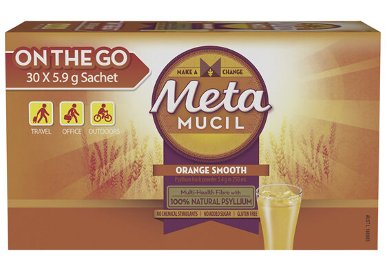 Metamucil Orange Smooth On The Go Fibre Supplement 30 Doses