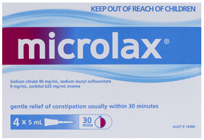 Microlax Enema 4 x 5mL Tubes