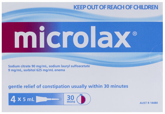 Microlax Enema 4 x 5mL Tubes