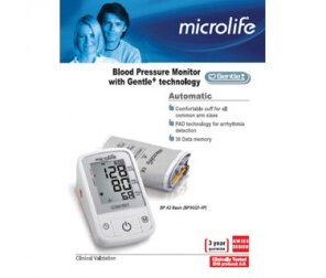 MICROLIFE BP A2 BASIC Automatic Blood Pressure Monitor - Gentle Plus  Technology